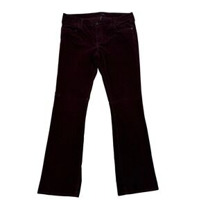 Edyson Burgundy Velvet Corduroy Bootcut Pants Women's 32